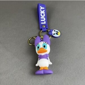 Purple and White Duck Keychain Toy